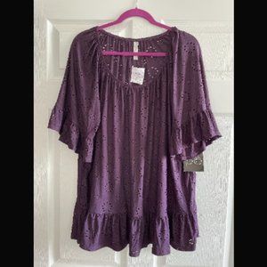 NWT Dark Purple Blouse - 3X